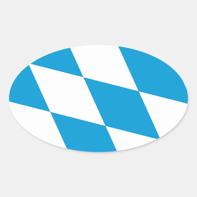 Sticker Ovale Drapeau de Bavière, ALLEMAGNE (Devant)