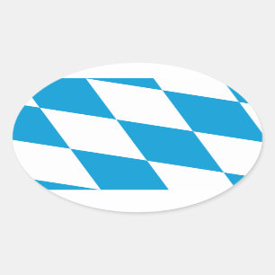 Sticker Ovale Drapeau de Bavière, ALLEMAGNE