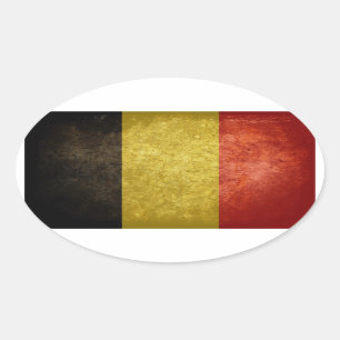 Sticker Ovale Drapeau de Belgique