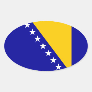 Sticker Ovale Drapeau de Bosnie-Herzégovine