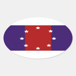 Sticker Ovale Drapeau de Chicago Heights, Illinois