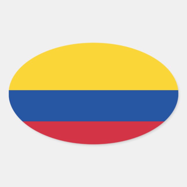 Sticker ovale drapeau de Colombie (Devant)