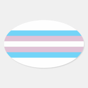 Sticker Ovale Drapeau de fierté de transsexuel