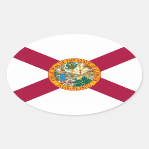 Sticker Ovale Drapeau de Floride