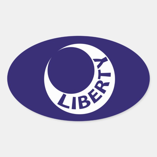 Sticker Ovale Drapeau de Fort Moultrie, Caroline du Sud. (Devant)