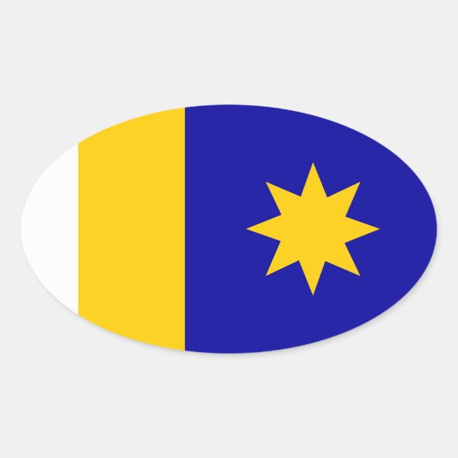 Sticker Ovale Drapeau de Hutchinson, Kansas (Devant)