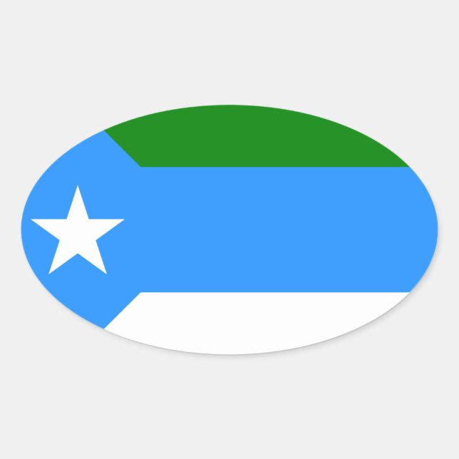 Sticker Ovale Drapeau de Jubaland, Somalie (Devant)