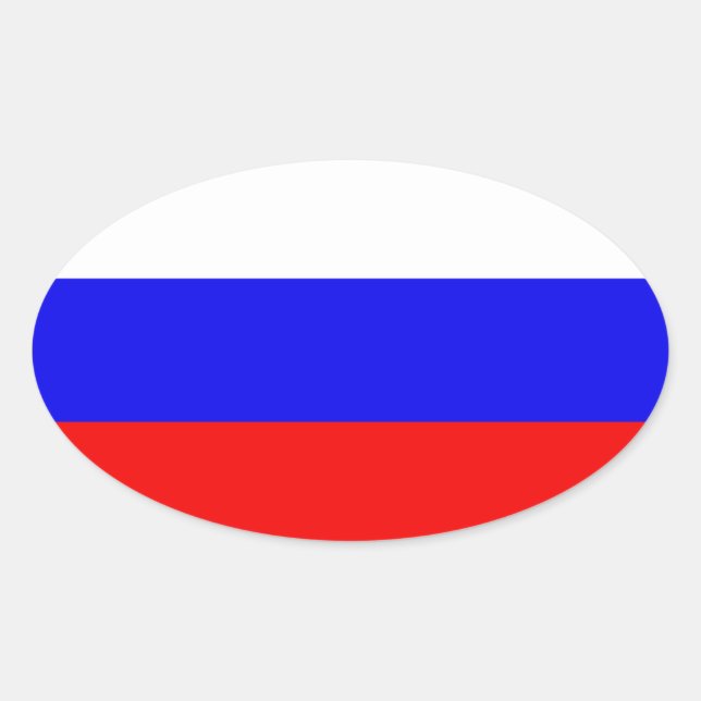 Sticker Ovale Drapeau de la Fédération de Russie (Devant)