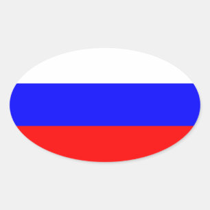 Sticker Ovale Drapeau de la Fédération de Russie - Ф л а с г Р о