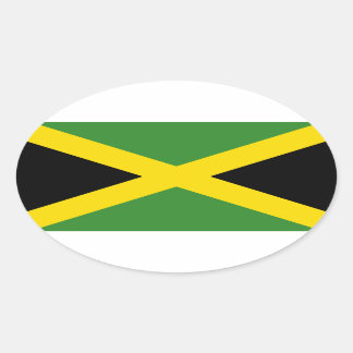 Sticker Ovale Drapeau de la Jamaïque