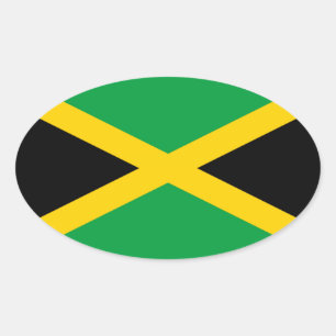 Sticker Ovale Drapeau de la Jamaïque