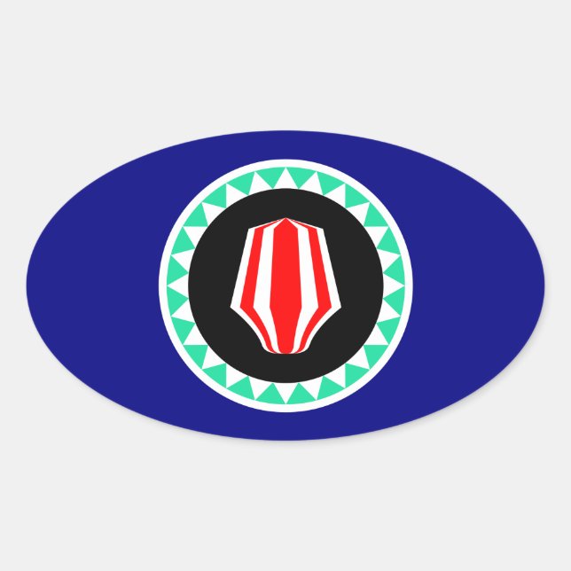 Sticker Ovale Drapeau de la région autonome de Bougainville (Devant)