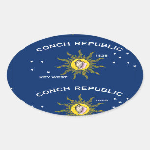 Sticker Ovale Drapeau de la République de Conch