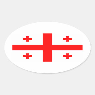 Sticker Ovale Drapeau de la République de Géorgie