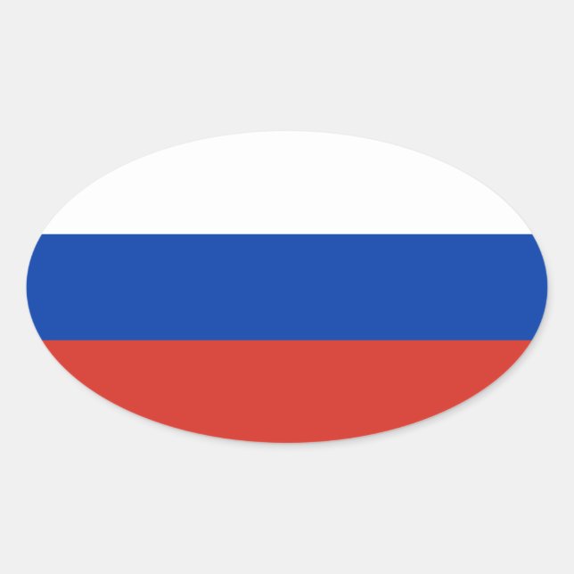 Sticker Ovale Drapeau de la Russie / Bleu blanc rouge (Devant)