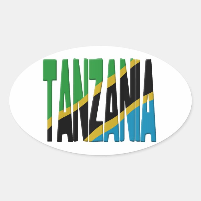 Sticker Ovale Drapeau de la Tanzanie (Devant)