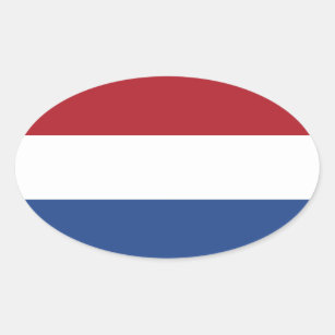 Sticker Ovale Drapeau de l'autocollant ovale néerlandais