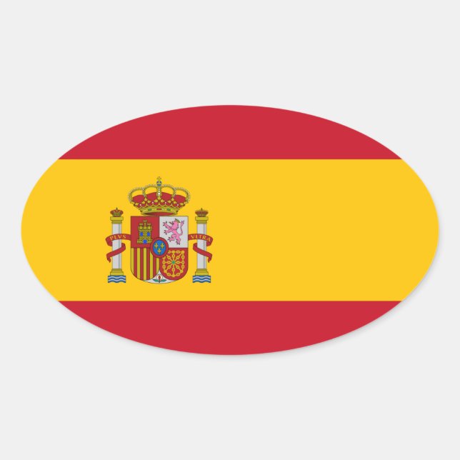 Sticker Ovale Drapeau de l'Espagne (Devant)