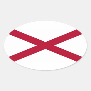 Sticker Ovale Drapeau de l'État d'Alabama