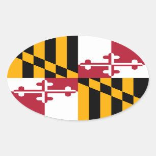 Sticker Ovale Drapeau de l'État du Maryland