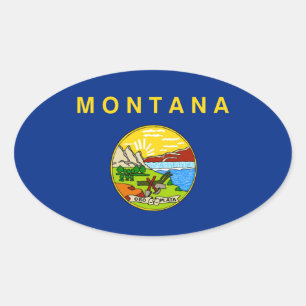 Sticker Ovale Drapeau de l'État du Montana