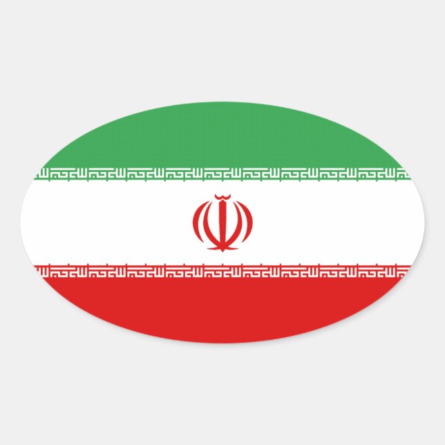 Sticker Ovale Drapeau de l'Iran (Devant)