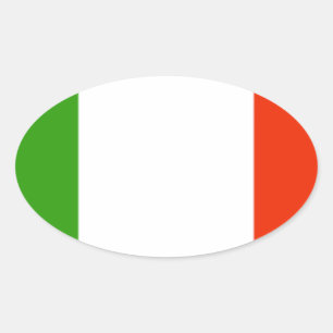 Sticker Ovale Drapeau de l'Italie