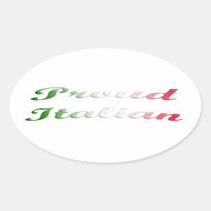 Sticker Ovale Drapeau de l'Italie. Italien fier