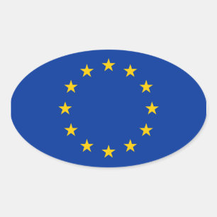 Sticker Ovale Drapeau de l'Union européenne