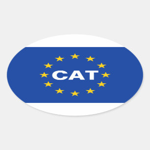 Sticker Ovale Drapeau de l'Union européenne de la Catalogne "CAT