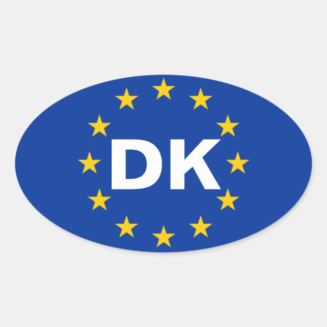 Sticker Ovale Drapeau de l'Union européenne "DK" de QUATRE Danem (Devant)
