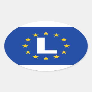 Sticker Ovale Drapeau de l'Union européenne "L" QUATRE Luxembour