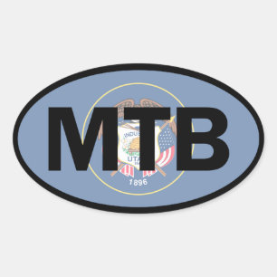 Sticker Ovale Drapeau de l'Utah VTT