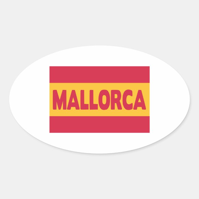 Sticker Ovale Drapeau de Majorque Espagne (Devant)