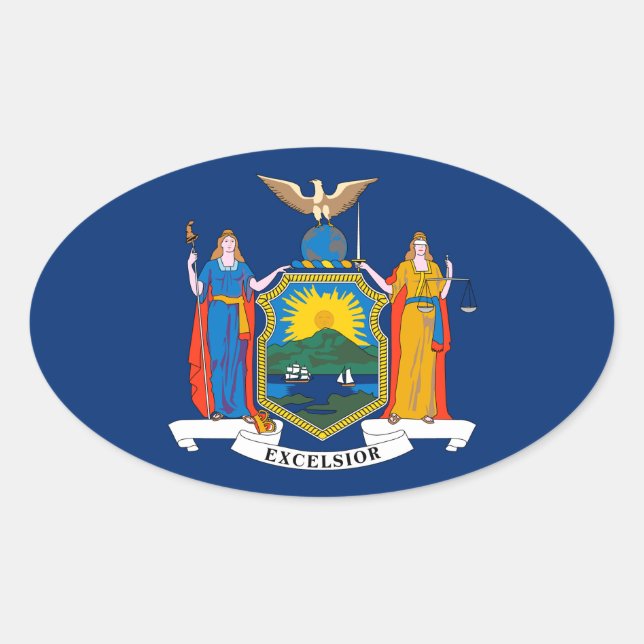Sticker Ovale Drapeau de New York (Devant)
