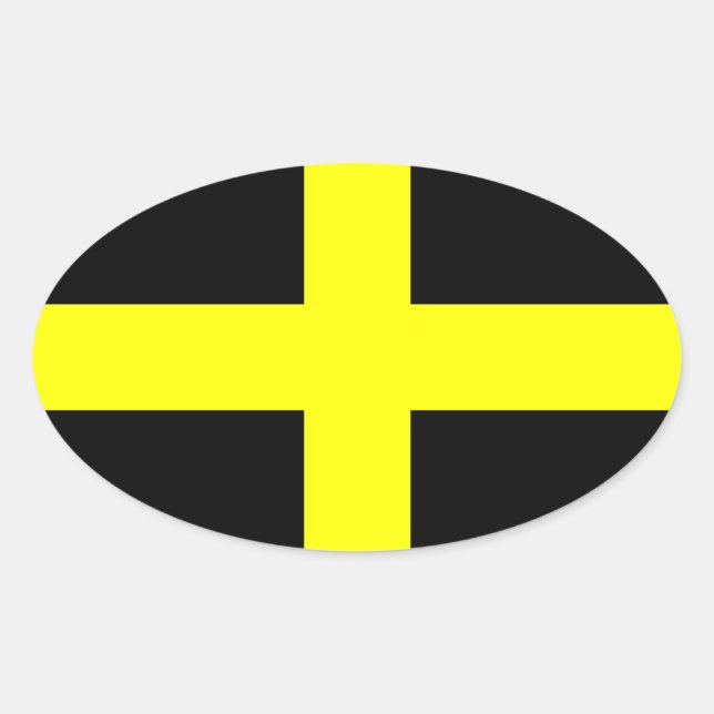 Sticker Ovale Drapeau de Saint David (Pays de Galles) (Devant)