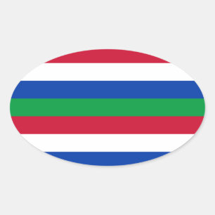 Sticker Ovale Drapeau de Schiermonnikoog