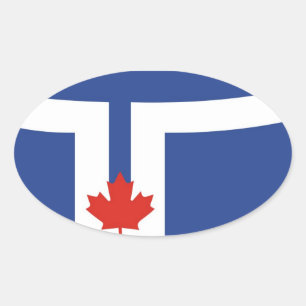 Sticker Ovale drapeau de toronto canada