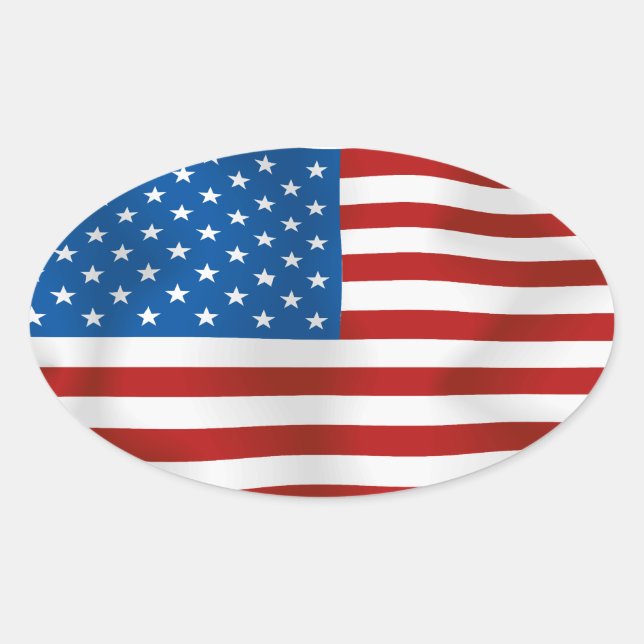 Sticker Ovale Drapeau des États-Unis d'Amérique (Devant)