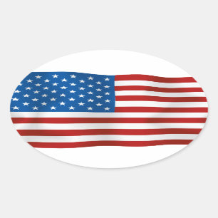 Sticker Ovale Drapeau des Etats-Unis d'Amérique