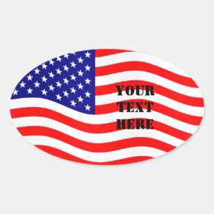 Sticker Ovale Drapeau des Etats-Unis d'Amérique - vos idées