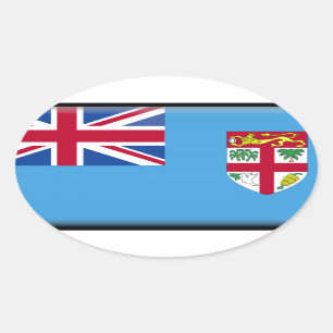 Sticker Ovale Drapeau des Fidji