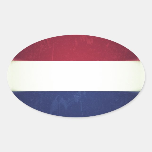 Sticker Ovale Drapeau des Pays-Bas (Devant)
