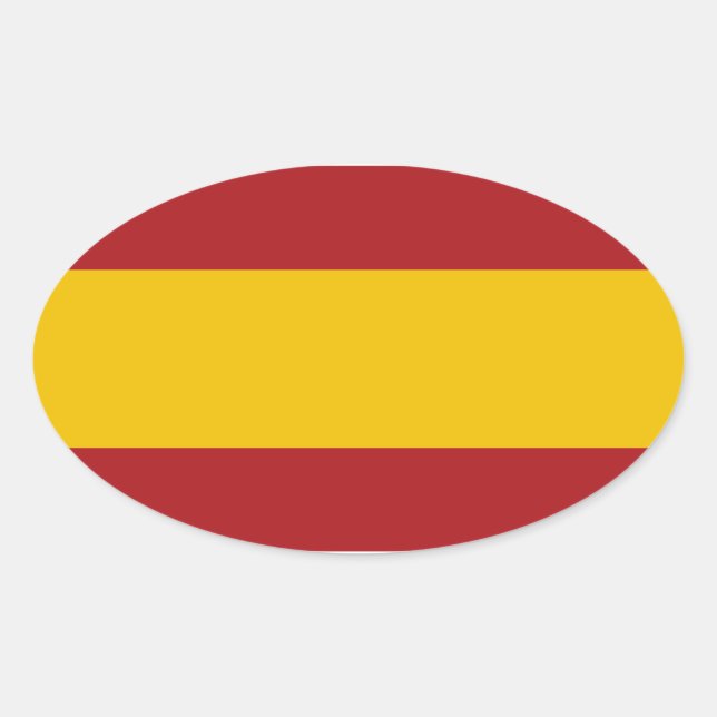 Sticker ovale drapeau d'Espagne (Devant)