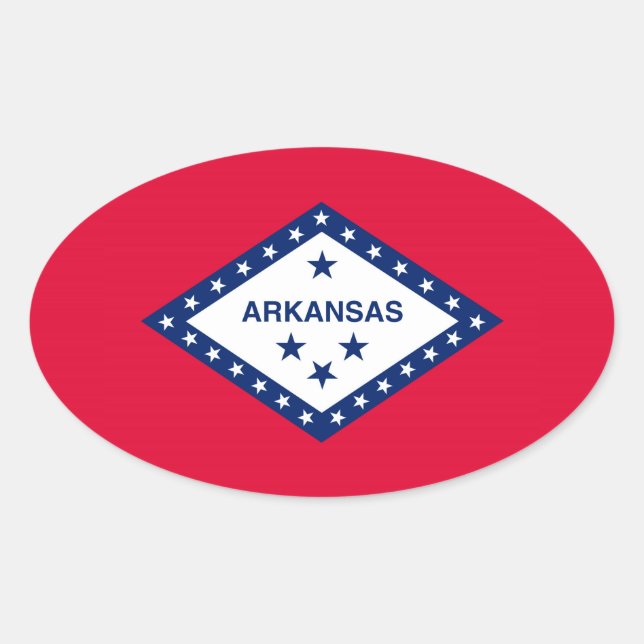 Sticker Ovale Drapeau d'État Arkansas (Devant)