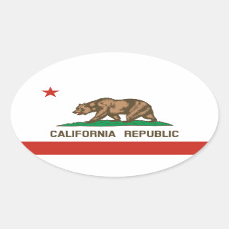 Sticker Ovale Drapeau d'État de la République de Californie