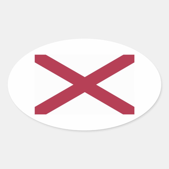Sticker Ovale Drapeau d'État de l'Alabama (Devant)