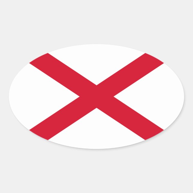 Sticker Ovale Drapeau d'État de l'Alabama (Devant)