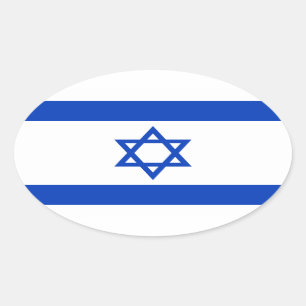 Sticker Ovale Drapeau d'Israël