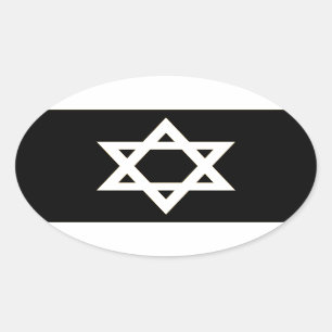 Sticker Ovale Drapeau d'Israël - ד ג ל י ש ר א -  de   de  de  d